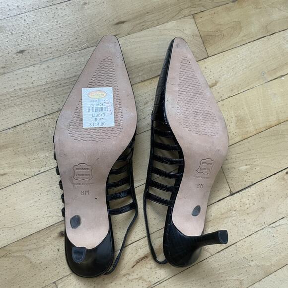 Vintage Talbots Black Slingback Heels Size 8 M EUC MSRP $114 Libby3 - Picture 3 of 11